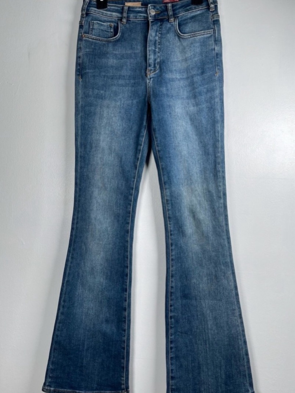 Pilcro by Anthropology Mid-Blue Flare Jeans